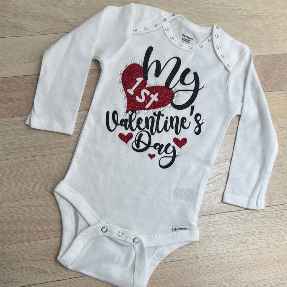 Carter's White and Red Valentine's Day Bodysuit